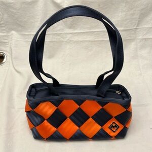 Maggie Seatbelt Bags Navy Blue and Orange
